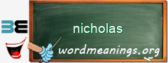 WordMeaning blackboard for nicholas